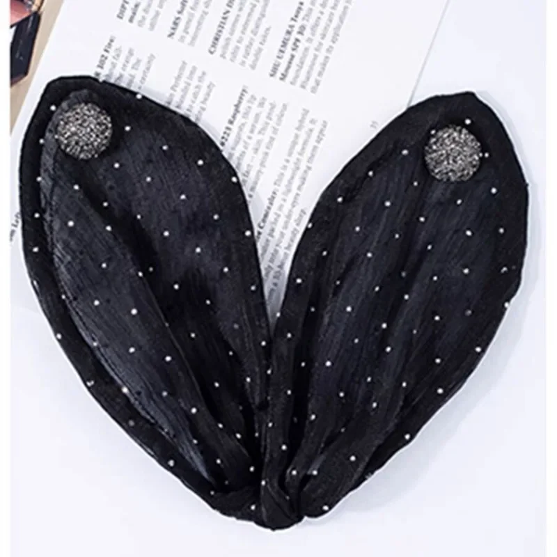 Elegant Women's Net Yarn Bow Rabbit Ear Headband Roller Magic Twisted Hairstyle Band New Fashion Bowknot Headwear