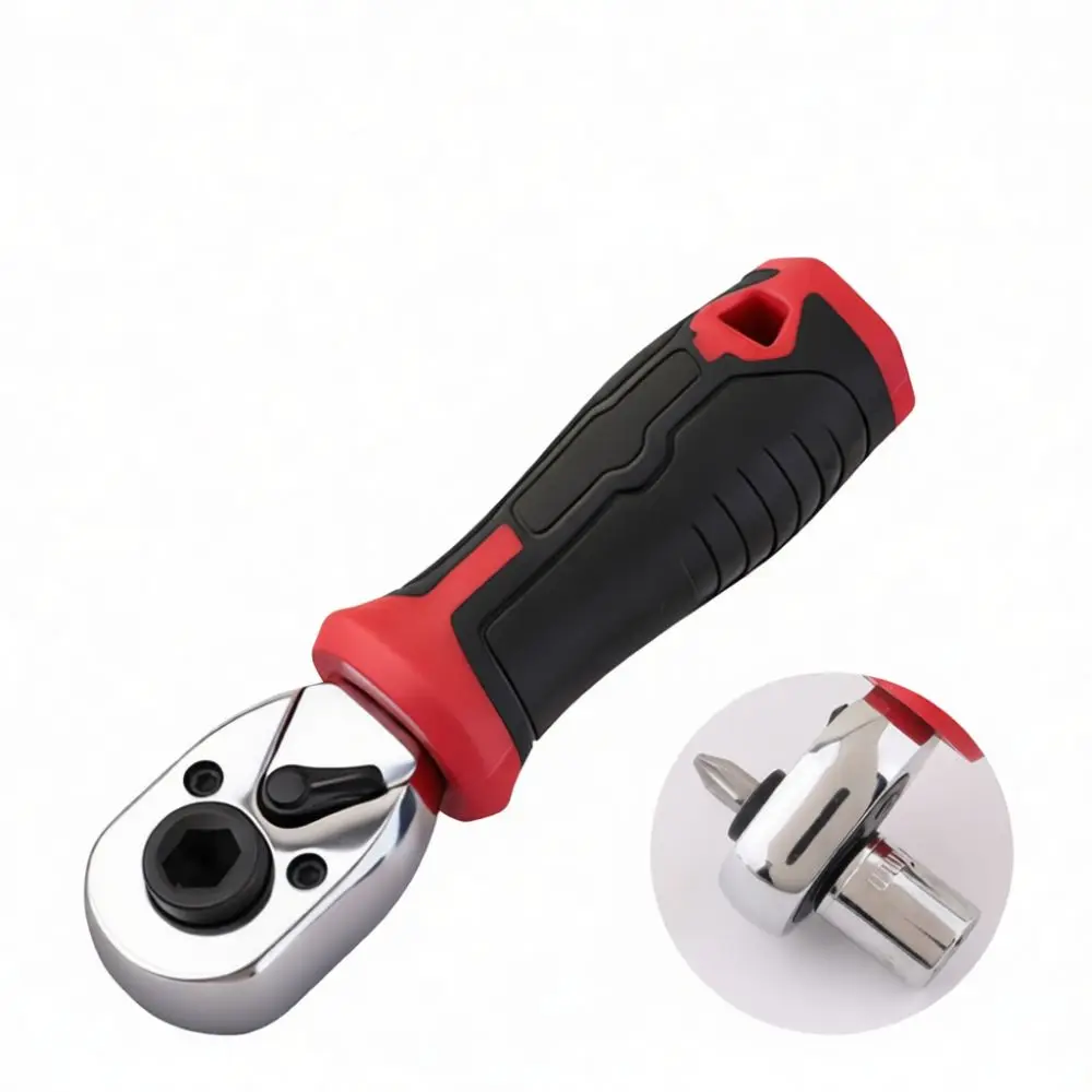 Professional Mini Ratchet Wrench Chrome Vanadium Socket Drive Spanner Comfortable Grip Narrow Space Mechanic Hand Tool