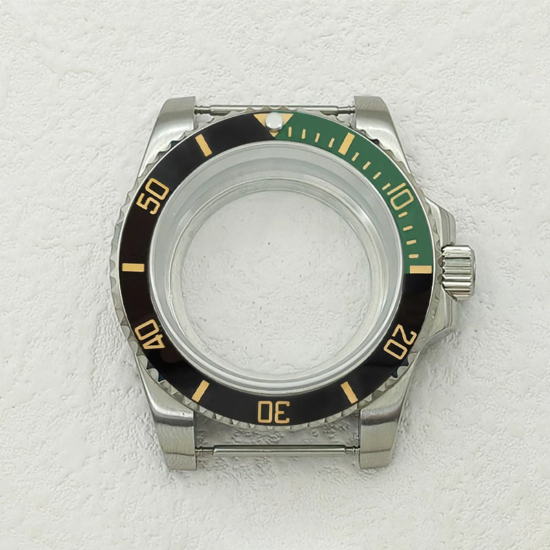 

Mod 40mm SUB Watch cases sapphire glass Transparent Back Cover Fits NH35 NH36 7S26 4R Movement Watch Case Replacement Case Parts