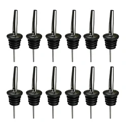 12PCS Gunmetal Black Stainless Steel Bottle Pourers, Pouring Spouts for Liquor, Wine and Spirits Perfect for Bar, Restaurant