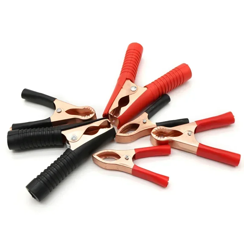 Crocodile Clips Set Car Caravan Van Battery Test Lead Clips Plug Power 30A 50A 100A 300A  Black + Red Alligator Clip Connector