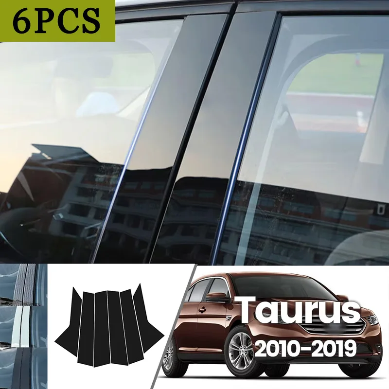 For Ford Taurus 2010-2019 2011 2012 2013 2014 2015 Bright Black Carbon Fibre Window Door Waterproof B C Sticker