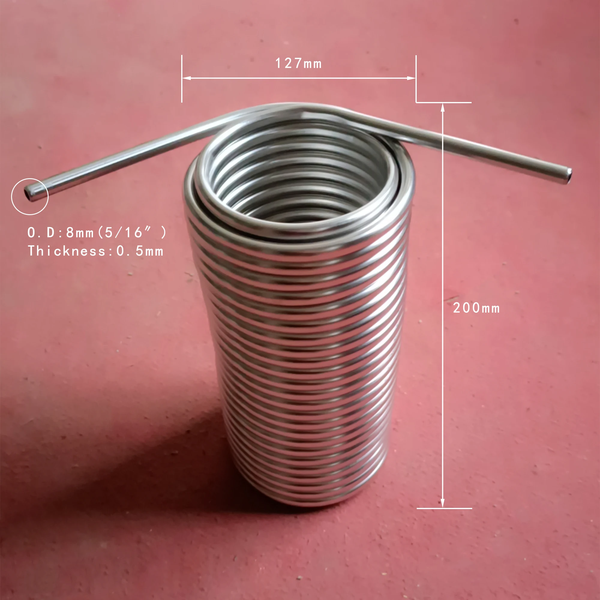 50\' Stainless Steel Coil 5/16\'\' Beer Cooling Coil For Jockey Double Layer Beer Water Wort Chiller,Food Grade 304 Stainless Steel