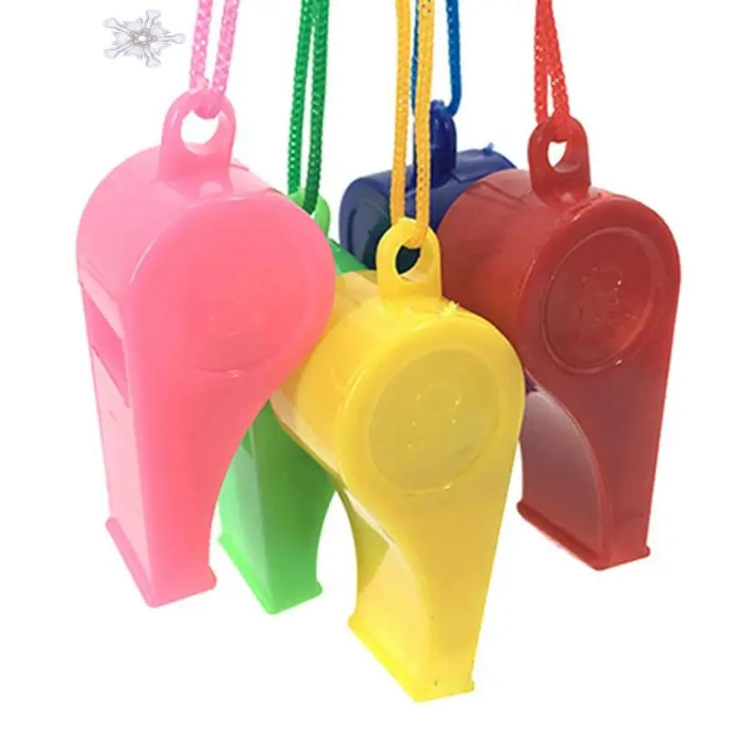 

Plastic Whistle Colorful Cheer Referee Whistle With Lanyard (Random Color)