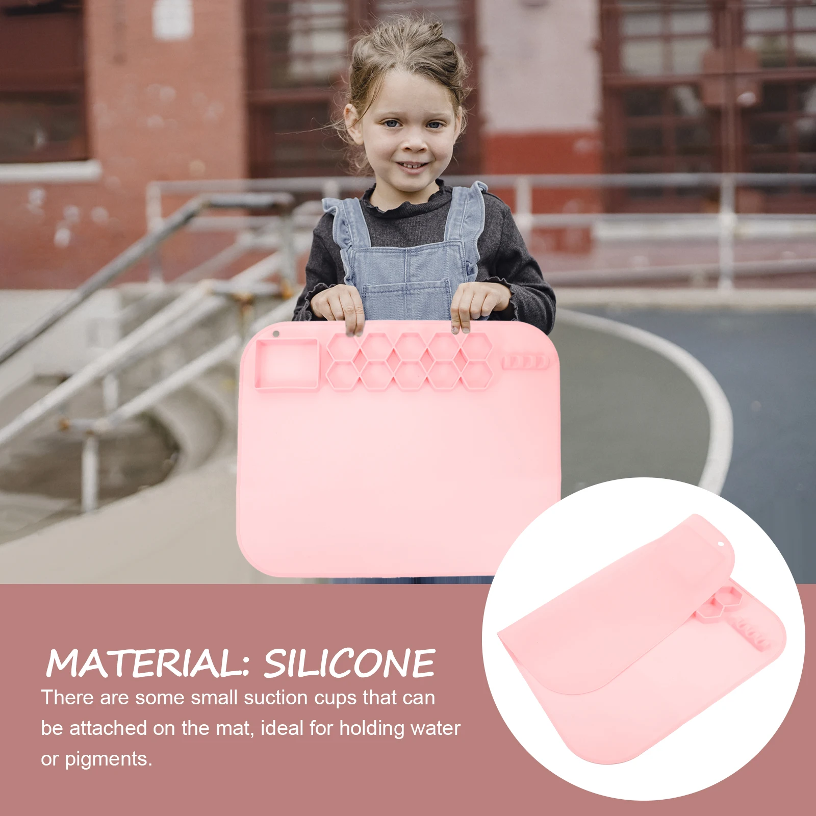 Silicone Craft Mat for Painting Reusable Non-Stick Resin DIY Art Mat Durable Lightweight Foldable with Suction for Clay