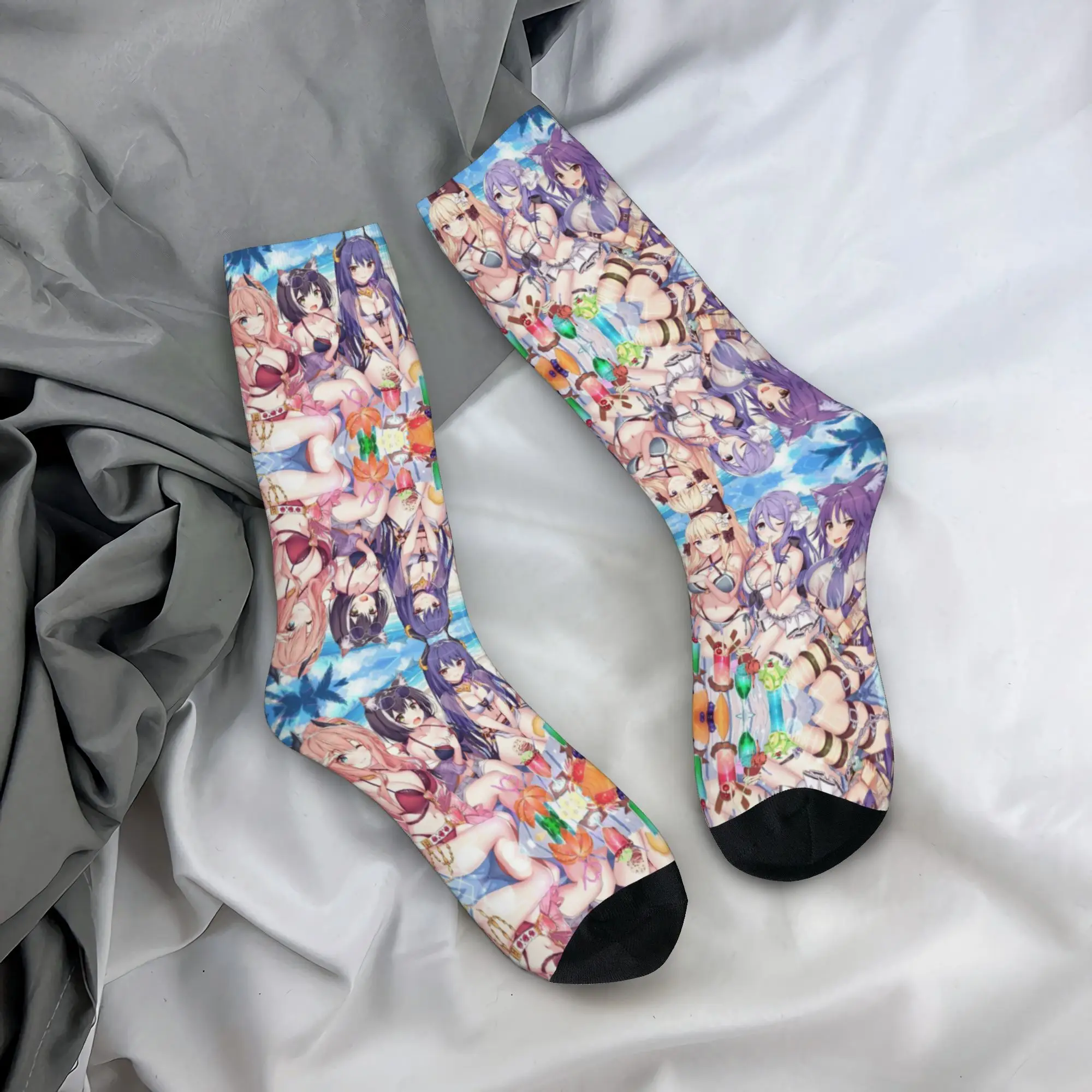 Anime Japan Game T-Tenkafuma Comic  Men's Crew Socks Unisex Cute  Spring Summer Autumn Winter Dress Socks