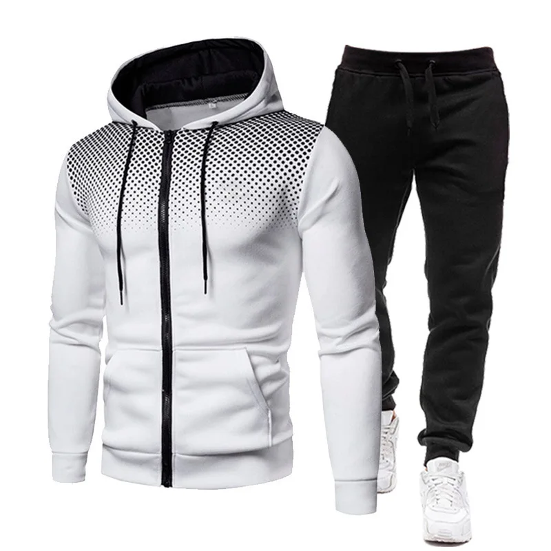 Mens Tracksuits Men's Clothing Men Sets Hoodie Set Zipper Sweatshirt Casual Sport Sweatpants Man Sweat Suit Set Running view 2