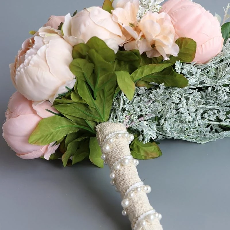 Water Drop Peony Wedding Bridal Bouquet Romantic Bride Bridal Holding Flower 15UB