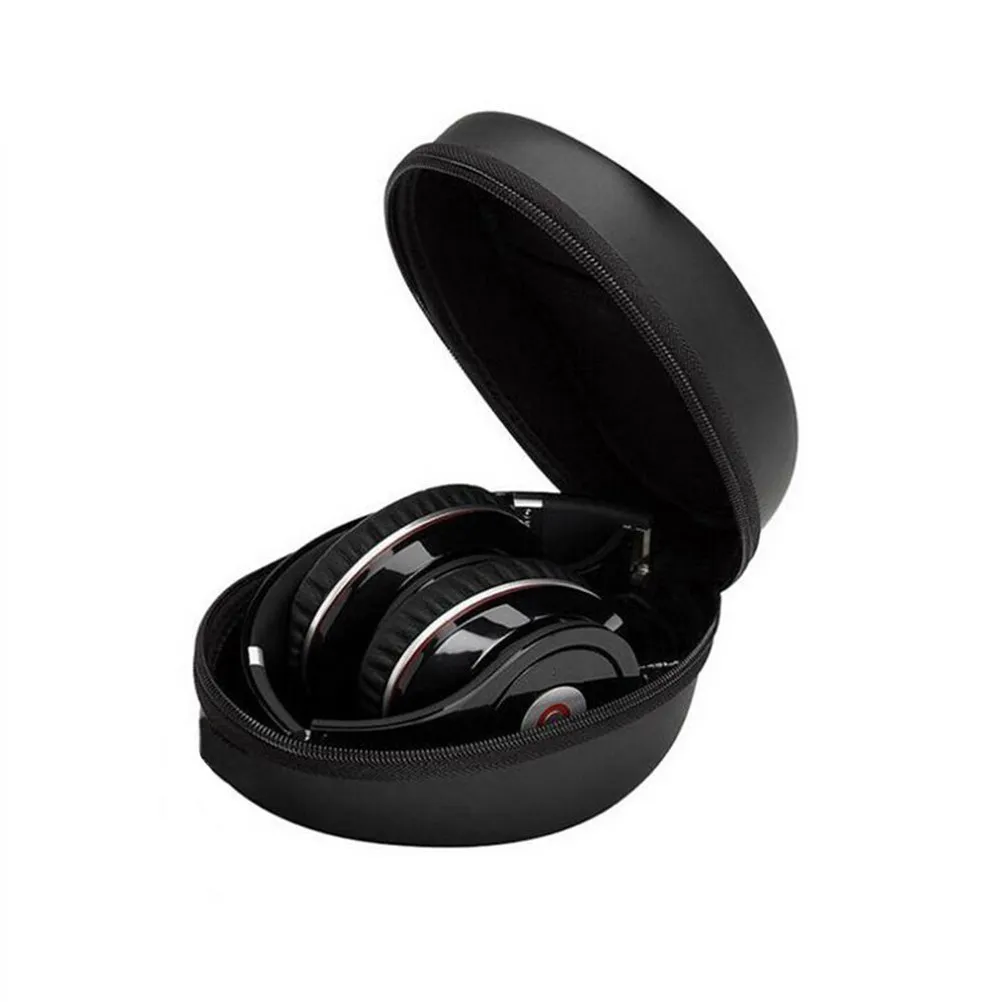 Mini Portable Eva Headphone Case Hard Carrying Storage Box Travel Earphone Pouch Earbud Headset USB Cable Organizer Black