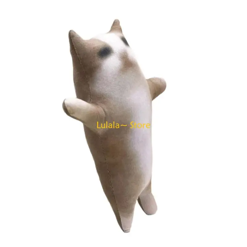 Y4QA وسادة قطط لطيفة من القطيفة، صغيرة واقفة وناعمة، هدية تزيين المنزل