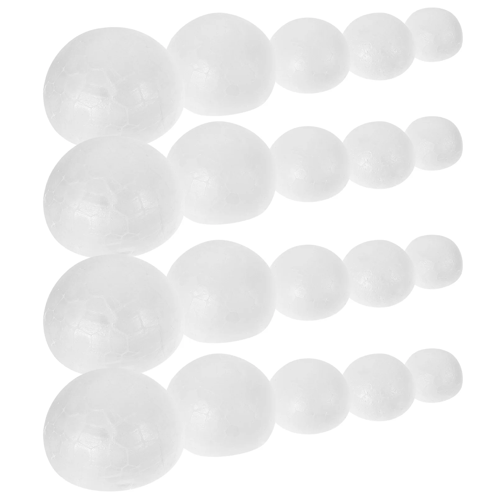 150 Pcs Blank Children DIY Foam Bride White Round Foams Balls for Crafts Semi Circle