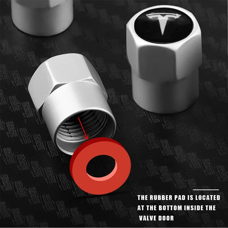 4Pcs Car Wheel Tire Valve Caps Air Stem For Tesla Model S Model X Model Y Model 3 Roadster SpaceX Tyre Plug Auto Tools Accessory