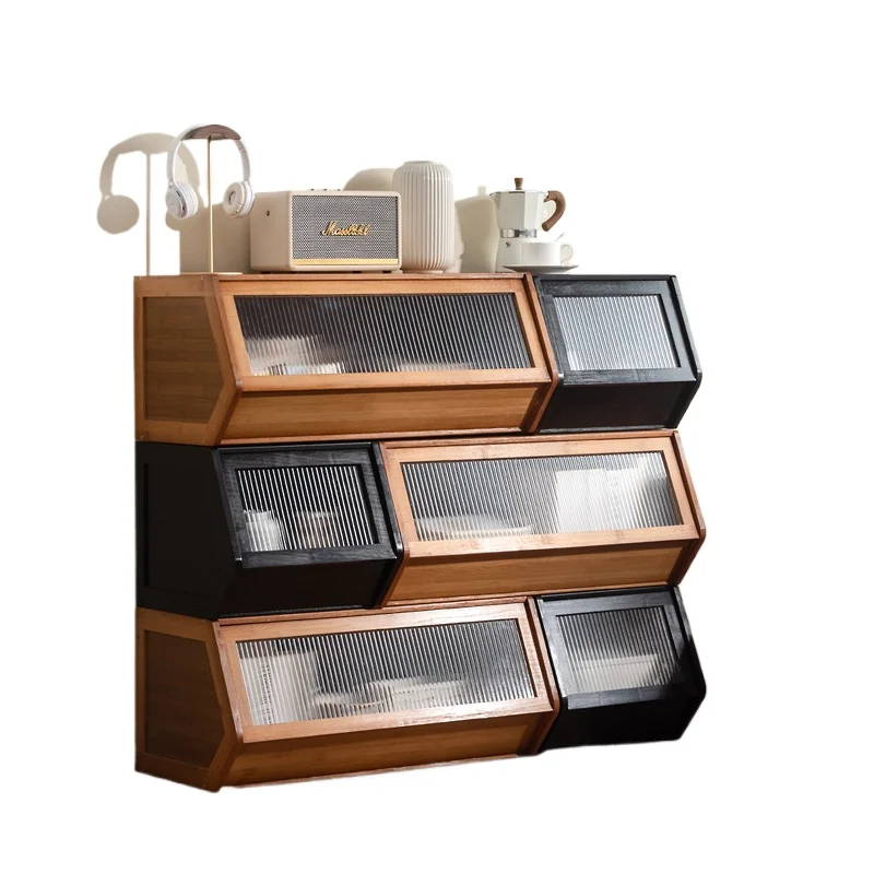 

Storage Cabinet Multifunctional Stackable Storage Box Covered Glove Cabinet Organizing Storage Box