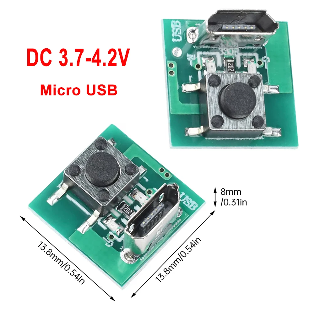DC 3.7-4.2V 3-5W Micro USB Flashlight Accessories Charging Port Touch Switch Function Dual-LED Mode DIY Module Board