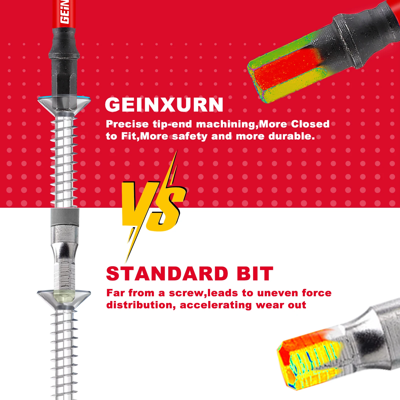 Geinxurn 1inches Multi Hex Head Metric Insert Bits Set,S2 Steel Hex Screwdriver Bit set with  Base and  3 In Bit Holder