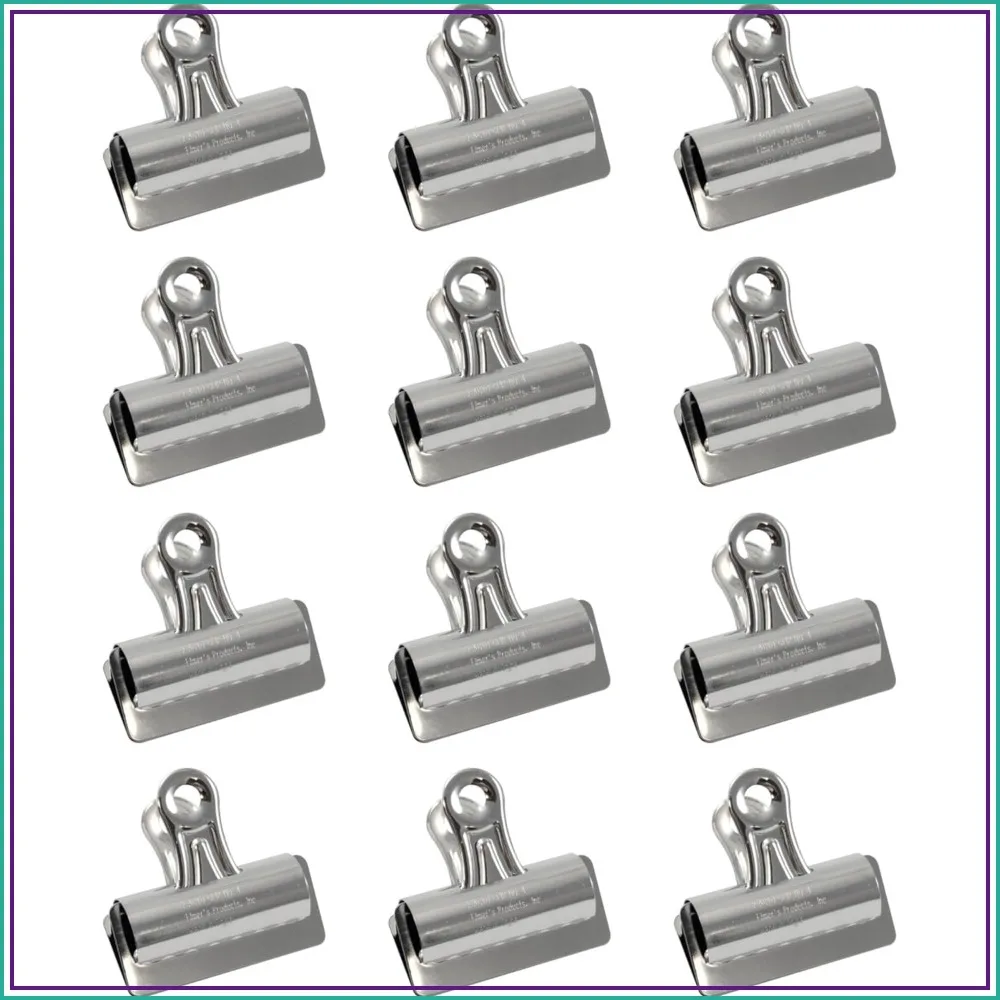 4 Bulldog Binder Clips, 3 Inch, 12 Count - Steel & Nickel-Plated, Document Organization, Desk Supplies