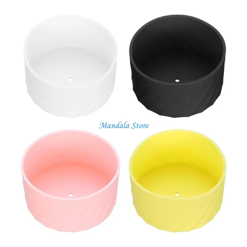 

U2JC 6pcs Nonslip Shockproof Silicone Cup Sleeve Protector Dishwasher Safe 7.5cm Diameter Water Bottle Bottom Cover
