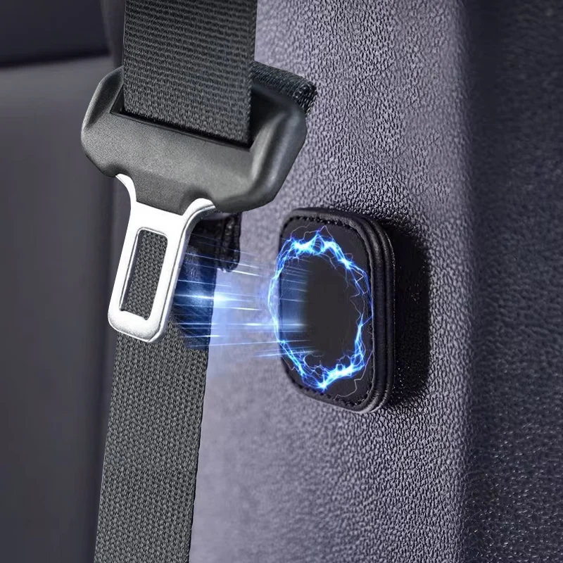 Magnetic Car Seat Belt Holder Fixing Clip Pu Leather Seatbelt Limiter Stopper For Safety Belt Clip Prevent Falling