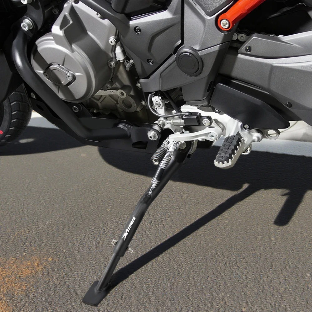 Motorcycle Kickstand For Ducati Multistrada V4/ S 2021 2022 2023 2024 2025 2026 Steel Adjustable Side Support Bracket Foot Stand