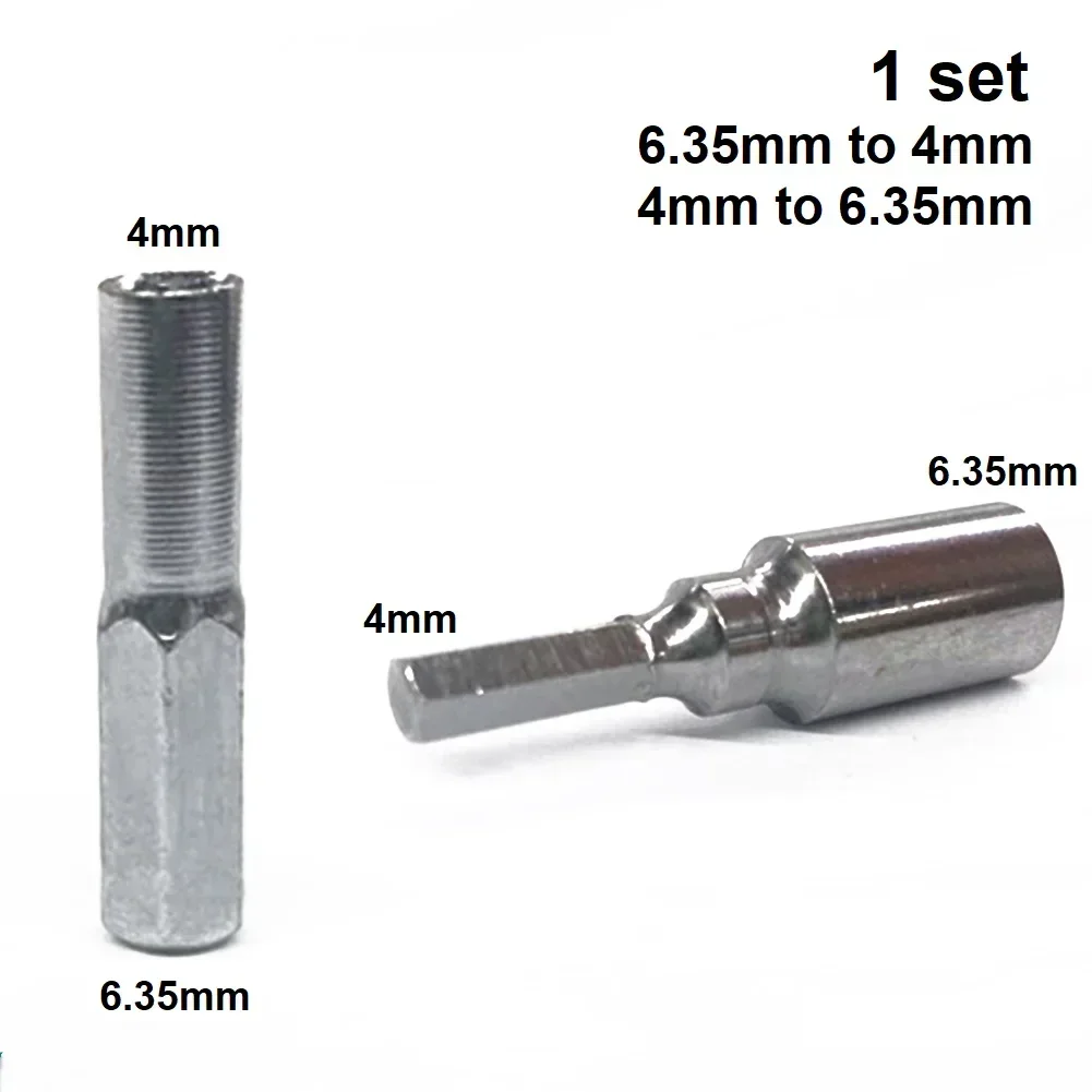 1/2pcs 4mm-6.35mm Hex Transducer Adapter Socket Bits 4mm To 6.35mm 6.35mm To 4mm Screwdriver Adaptor Holder For Screwdriver