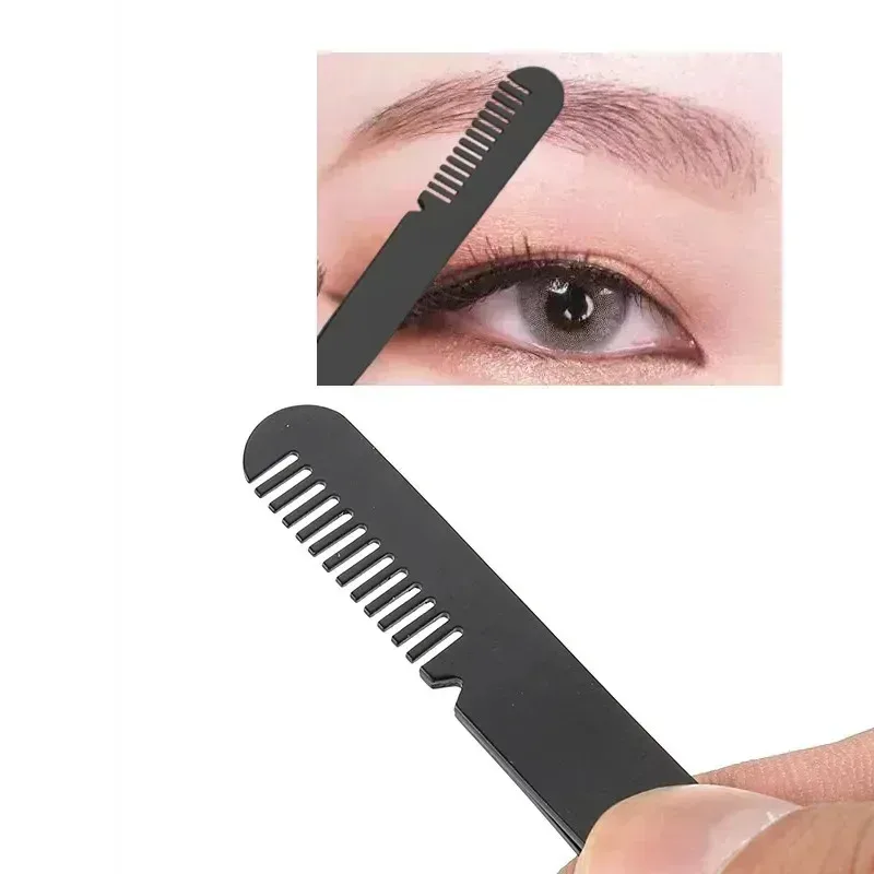 1.2mm Thick Stainless Steel Eyelash Clip Eyelash Tweezers Diagonal Mouth with Comb Eyebrow Clip Beauty Tool Lash Sharp Tweezers