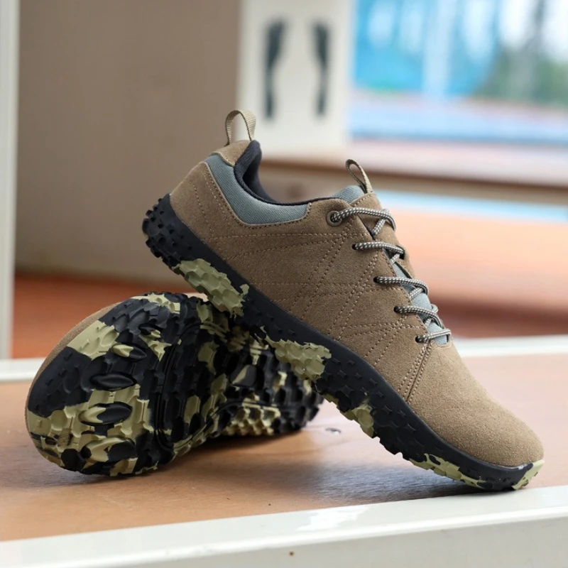 

Мужские уличные кроссовки с широким носком для ходьбы босиком, высококачественные нескользящие повседневные кроссовки на шнуровке для пар, замшевые весенние мужские кроссовки