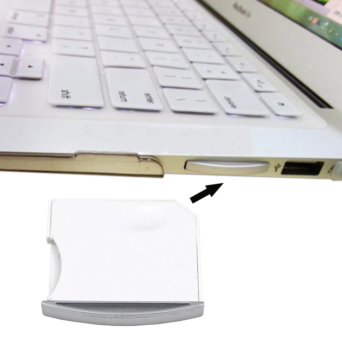 Micro SD TF to SD Card Kit Mini Adaptor for Extra Storage Macbook Air / Pro / Retina White