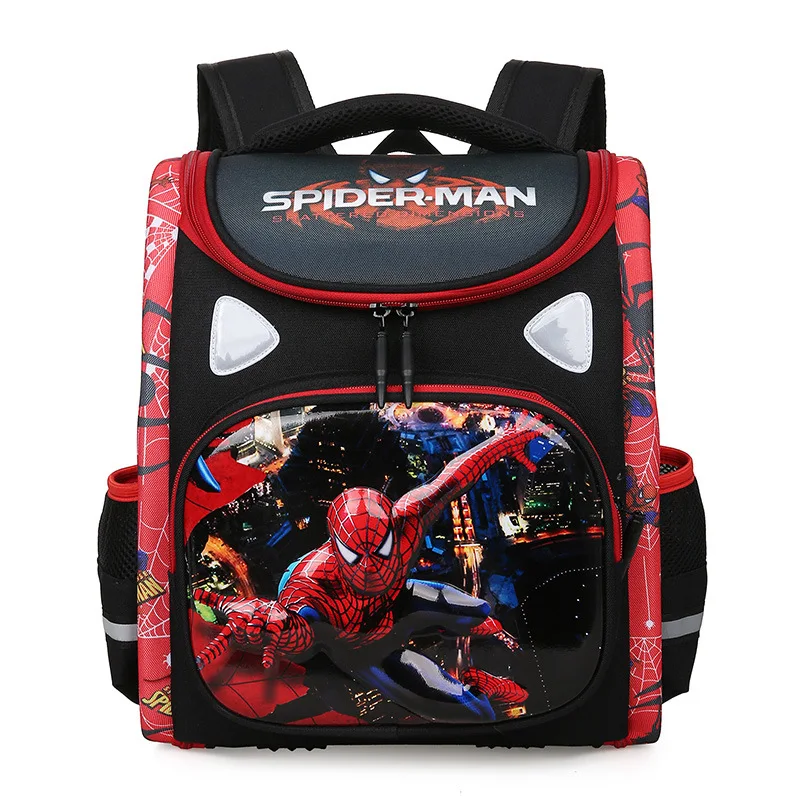 Imagem -02 - Disney-bolsas Escolares Congeladas para Meninos e Meninas Elsa Anna Homem-aranha Ombro de Estudante Mochila Ortopédica Grande Capacidade