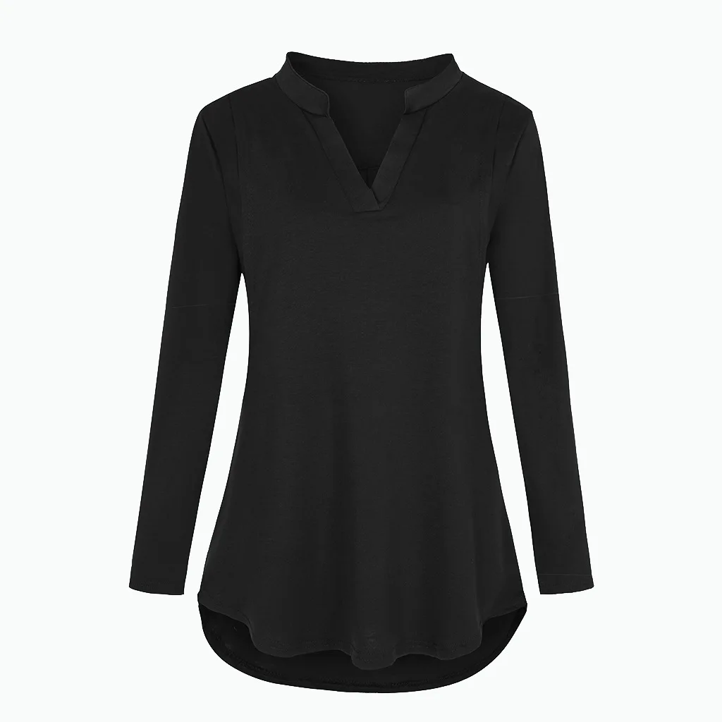 Damen Umstands-Still-T-Shirt mit V-Ausschnitt, einfarbig, langärmelig, Still-Tops, Kleidung für schwangere Frauen – Detail 16