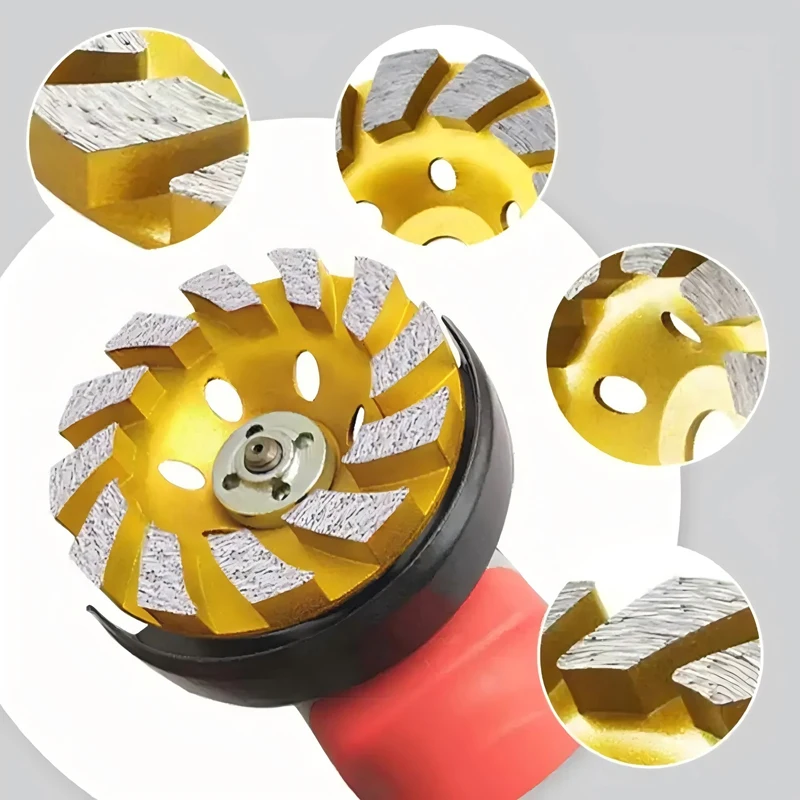 4 inch 100mm Diamond Segment Grinding Cup Wheel Disc Concrete Granite Ceramic Heavy Duty Angle Grinder For Power Tools Accessory