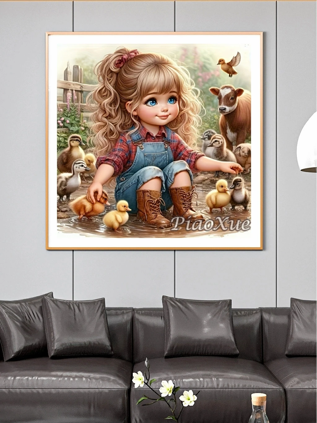 農場の動物のダイヤモンド絵画キット,かわいい女の子,男の子,アヒル,ひよこ,リス,ダイヤモンドツール,刺embroidery,家の装飾,芸術的な贈り物