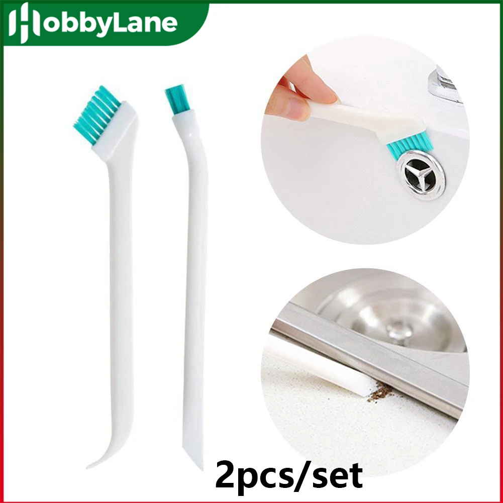 2pcs Cleaning Brush Set Portable Long-handled Baby Bottle Crevice Cup Cover Narrow Brushes Kitchen Groove Scrub Cleaning Tool