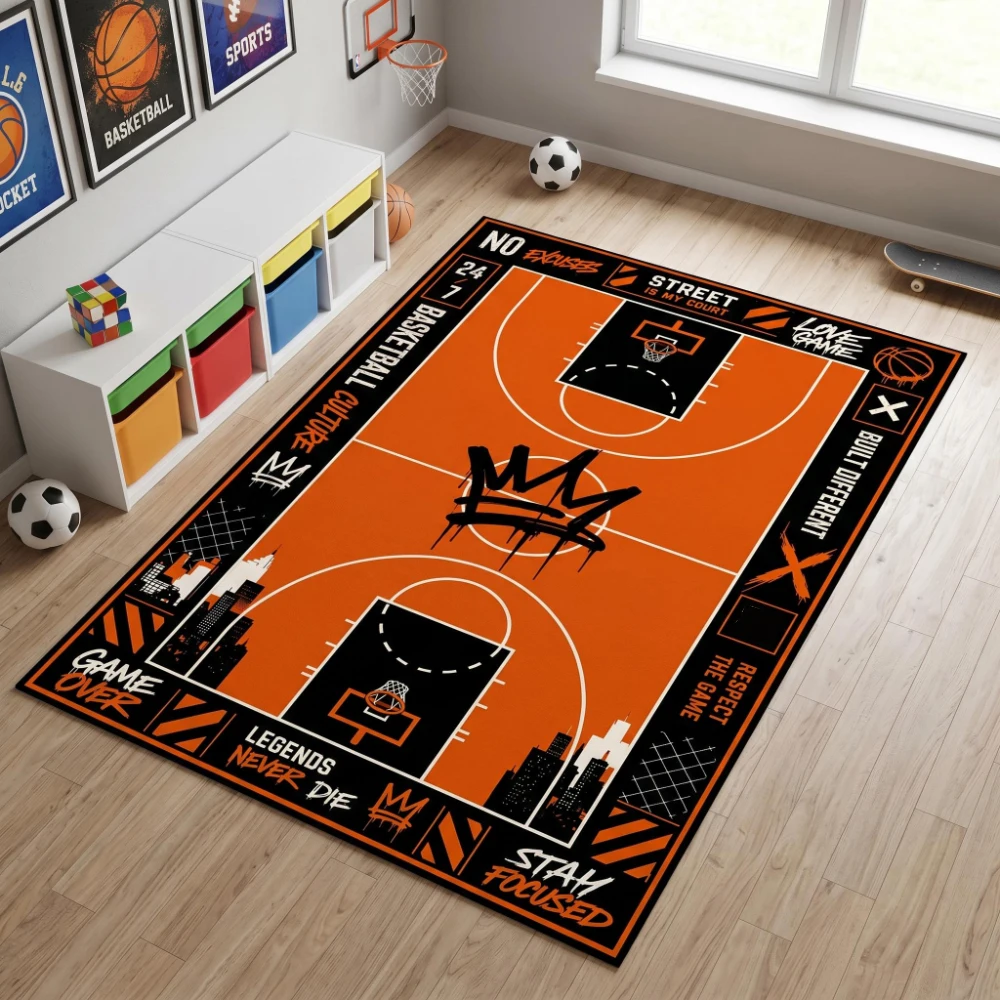 Basketball ice hockey Soccer Field Graffiti Rug Bedroom carpet Home Entrance Elegant House Area Sport floor mat Living Room Mats