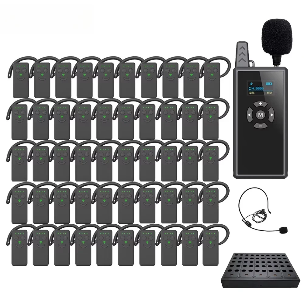 Wireless Tour Guide System 2.4G Non-In-Ear Design E105R Signal Battery Level Display