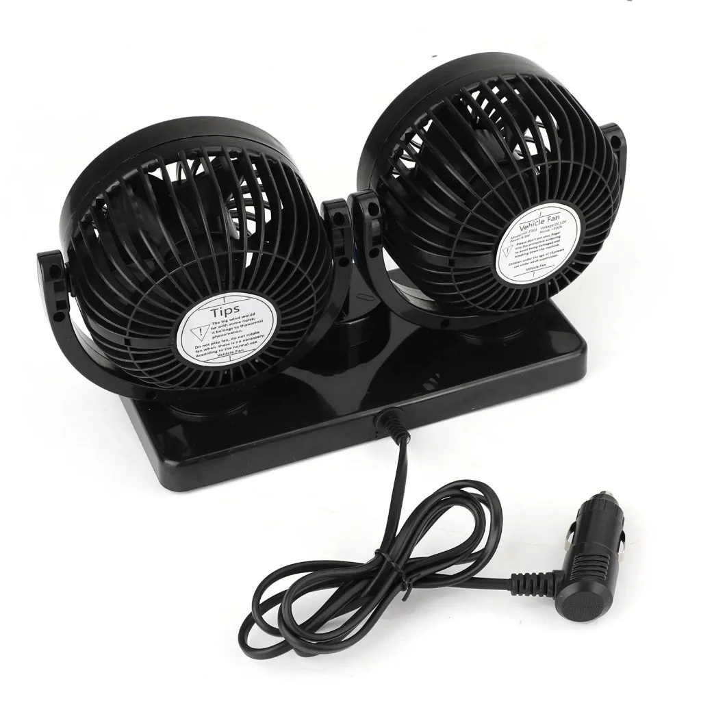 Ventilador Automotivo Duplo Com Ajuste P/ Carro Caminhão 12v