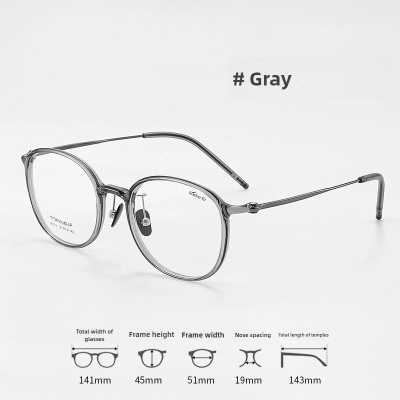 إطار نظارات نسائي جديد مستدير من التيتانيوم النقي خفيف الوزن لقصر النظر إطار نظارات زخرفية بصرية نظارات كمبيوتر