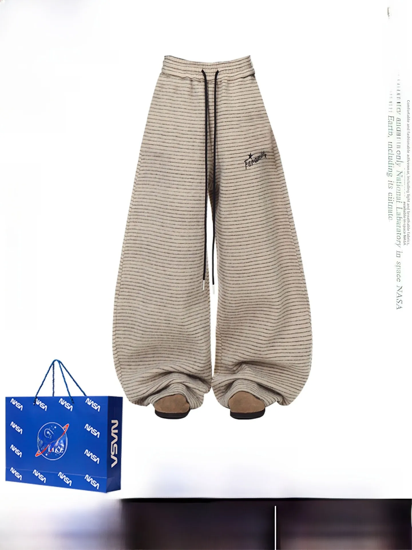 

American Sle High Waist Straight Leg Thiened Fce Women's Casual Pants Autumn Winter Loose Fit Spor Knife Trousers