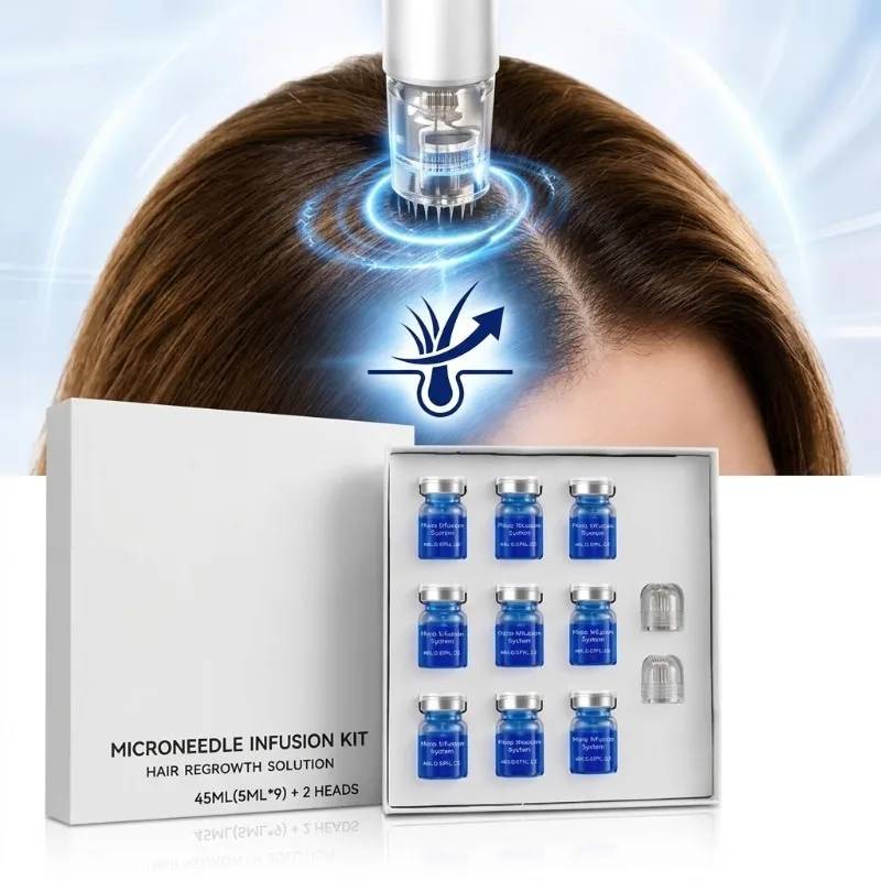 Microneedle Infusion Kit Hair Regrowth Solution Anti Loss Scalp Treatment Serum Follicle Booster With Micro Needle Head 45ml