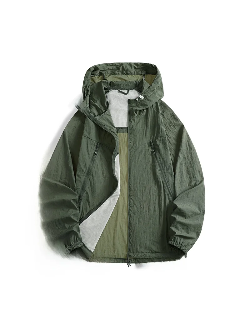 

Новая мужская летняя футболка из ледяного шелка с быстрым высыханием, тонкая, для активного отдыха, с защитой от УФ-излучения, повседневная, модная, городская, свободного кроя, с длинным рукавом