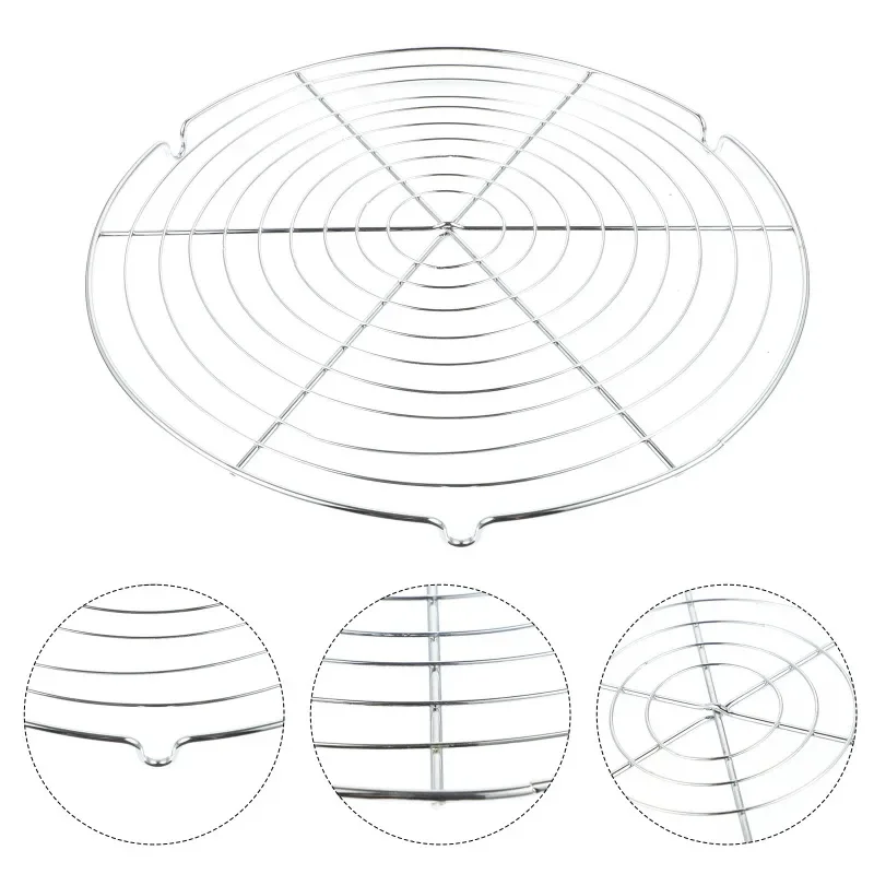 Rack Cooling Cake Round Cookie Baking Roasting Wire Steamer Racks Stand Tray Steam Oil Bakery Stainless Grill Grid to pastry