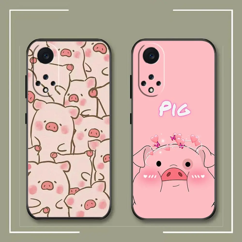 Custodia Funda per Huawei NOVA Y90 Y70 Y61 10 9 9SE Plus 8 8I 7 7I 5 5I 4 3 3I 2 2I 2S Lite Plus Pro Case Para Cute Cartoon Pink Pig