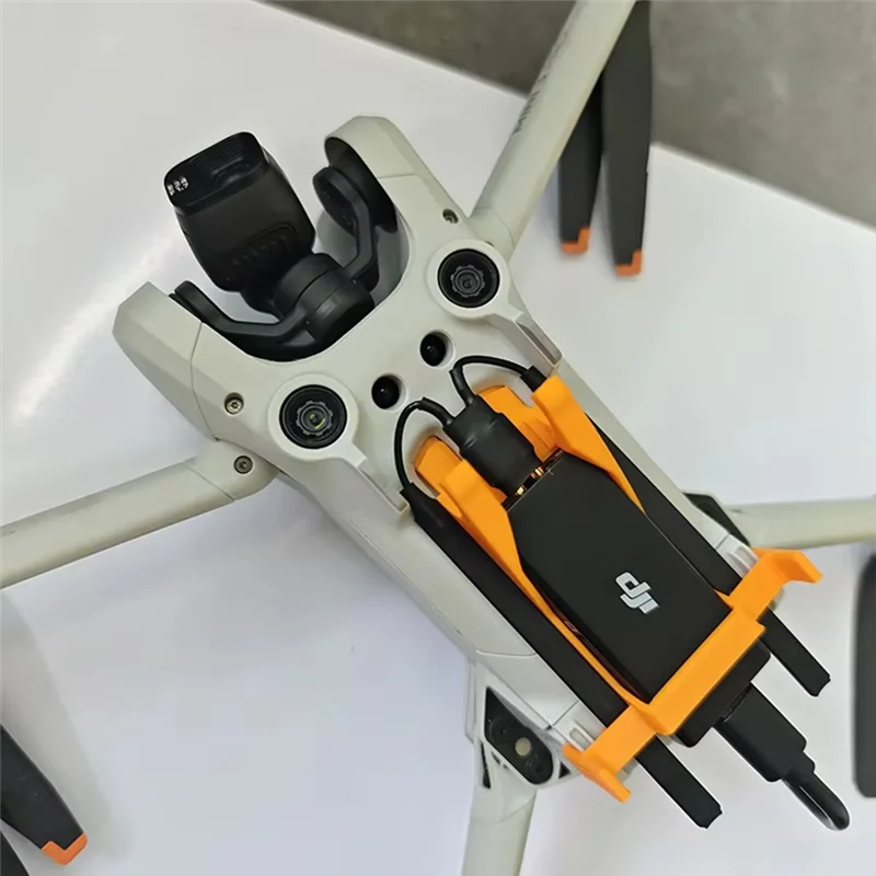 Engranaje de montaje del módulo SR-Drone 4G: soporte gris fijo con antena de cable de datos para DJI Mini 3Pro