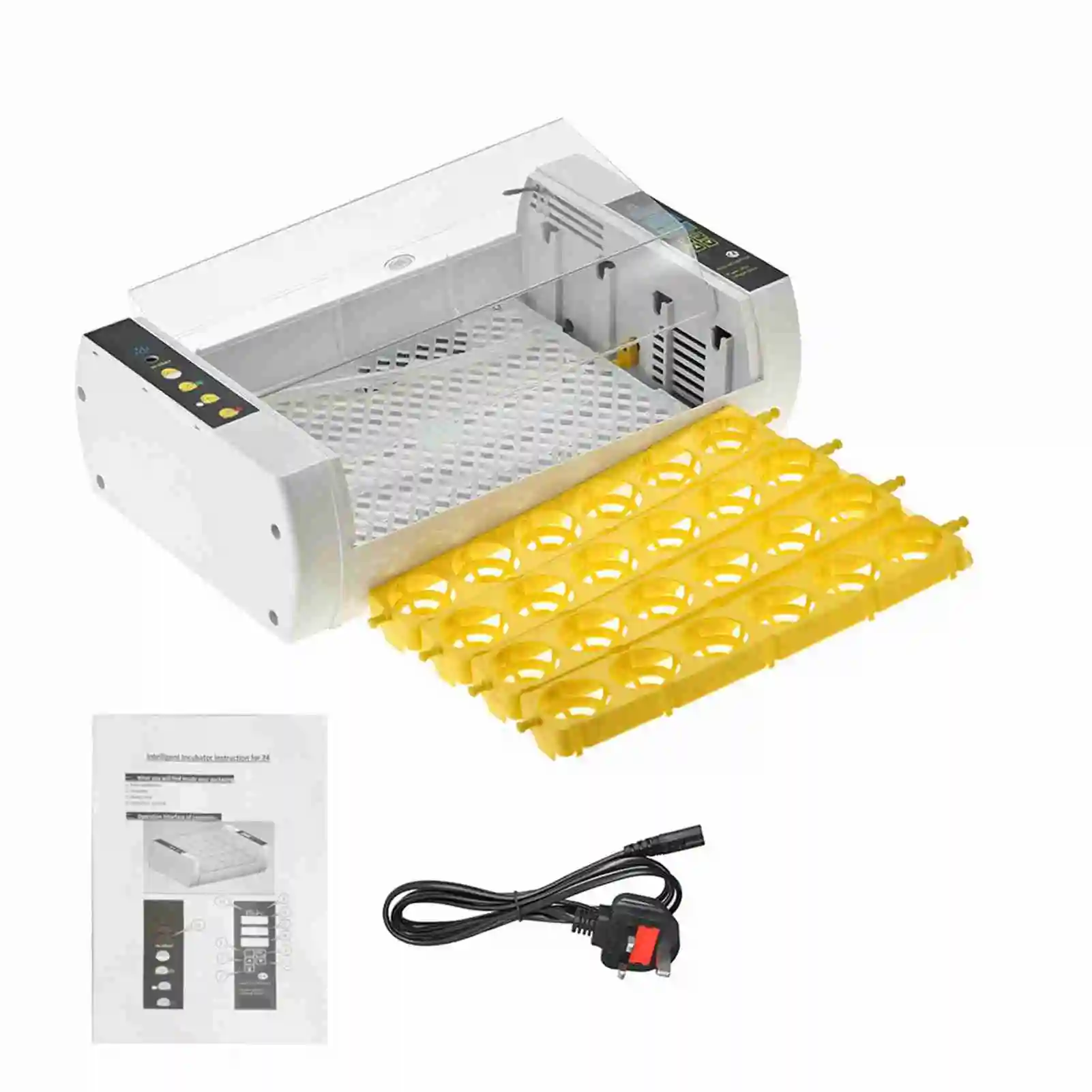 24-Eggs Intelligent Automatic Egg Incubator Temperature Control Hatcher for Hatching Chicken Duck Bird Quail Poultry AC220V
