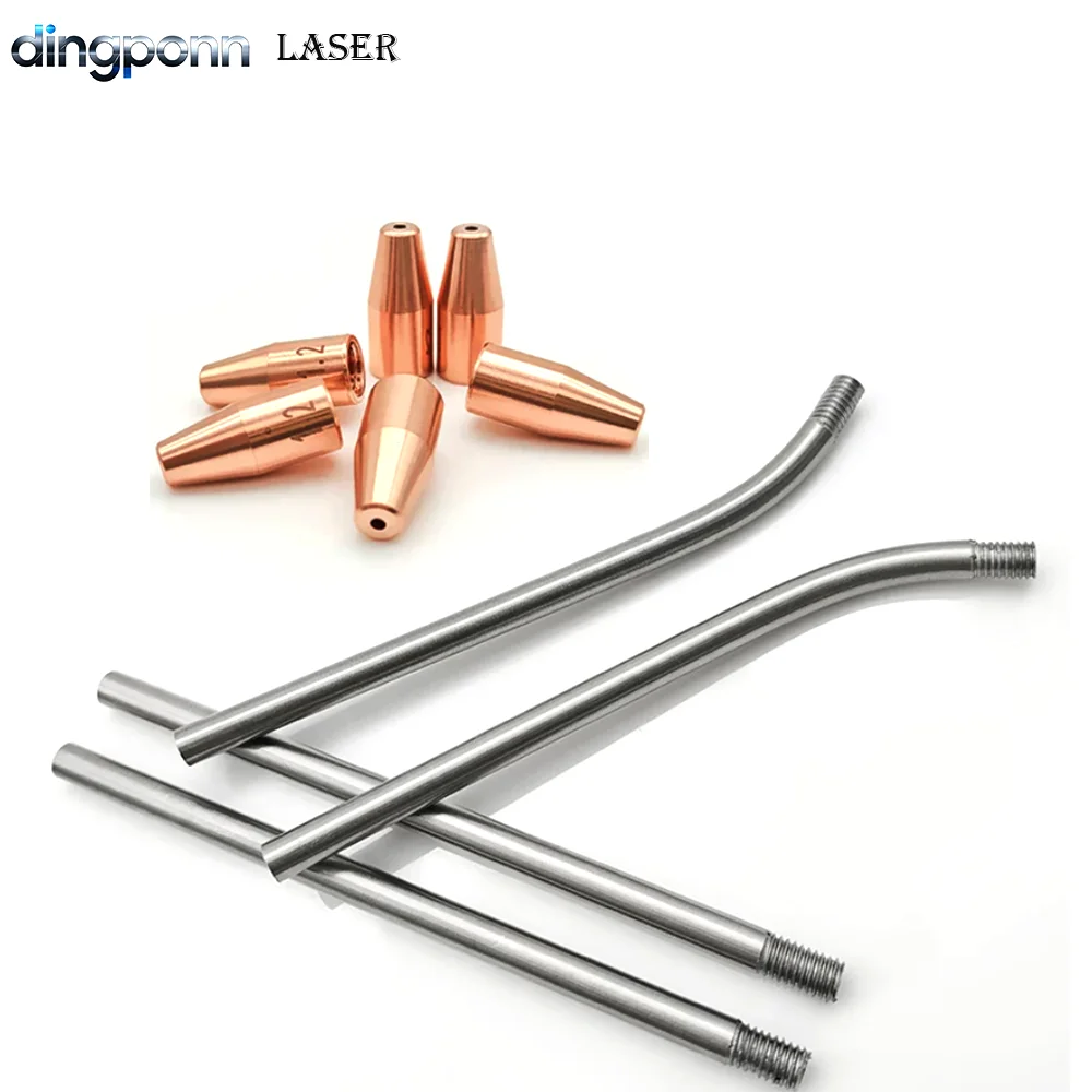 10PCS M5 Copper Wire Guide Nozzle, Bent & Straight Single Wire Feeding Guide Rod for Handheld Laser Welder, Fits 1.2mm Wire