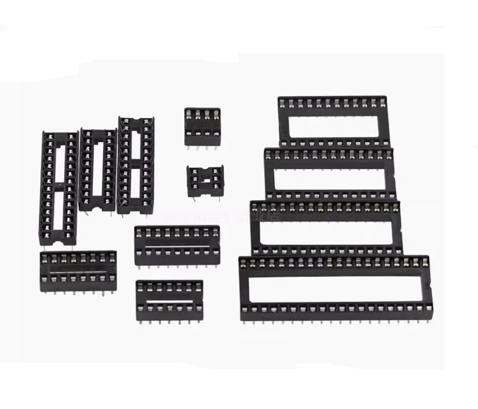 10PCS 8pin/14Pin/16pin/18pin/20pin/24pin/28pin/32pin/40pin Ic Socket 8 PIN Dip Ic Sockets Adaptor Solder type/round 8P 2.54mm