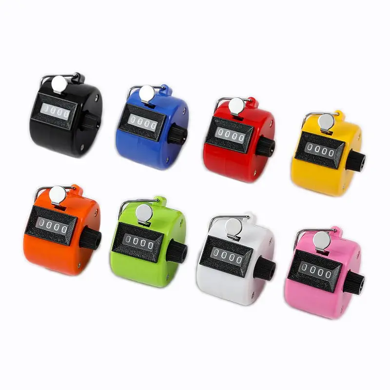 Handheld 4-Digit Mechanical Manual Tally Counter Digital Palm Clicker Number Count Assorted Colors for Business And Office Use