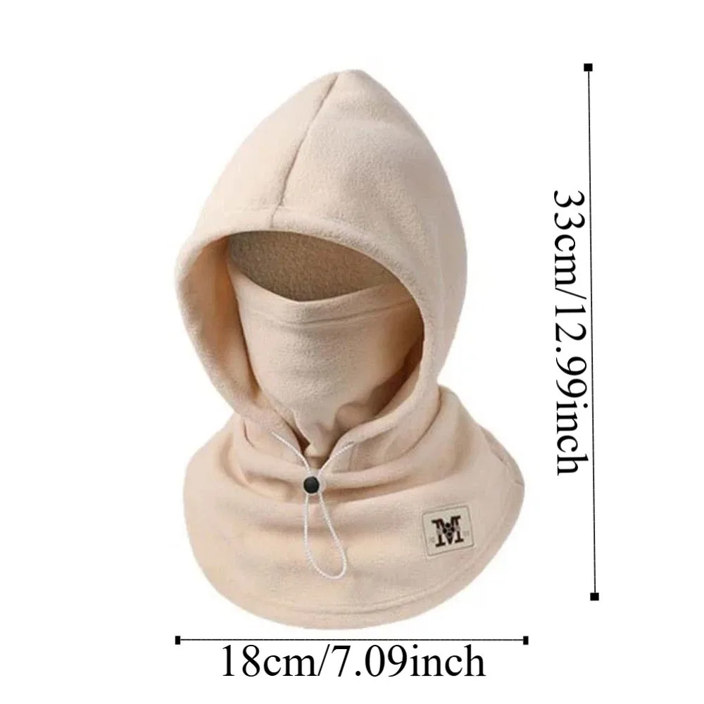 Ciepła czapka z kapturem, wiatroodporna, chroniąca przed zimnem, zimowa czapka typu pulower, jednolita, z ochroną uszu, polarowa kominiarka, czapka rowerowa.