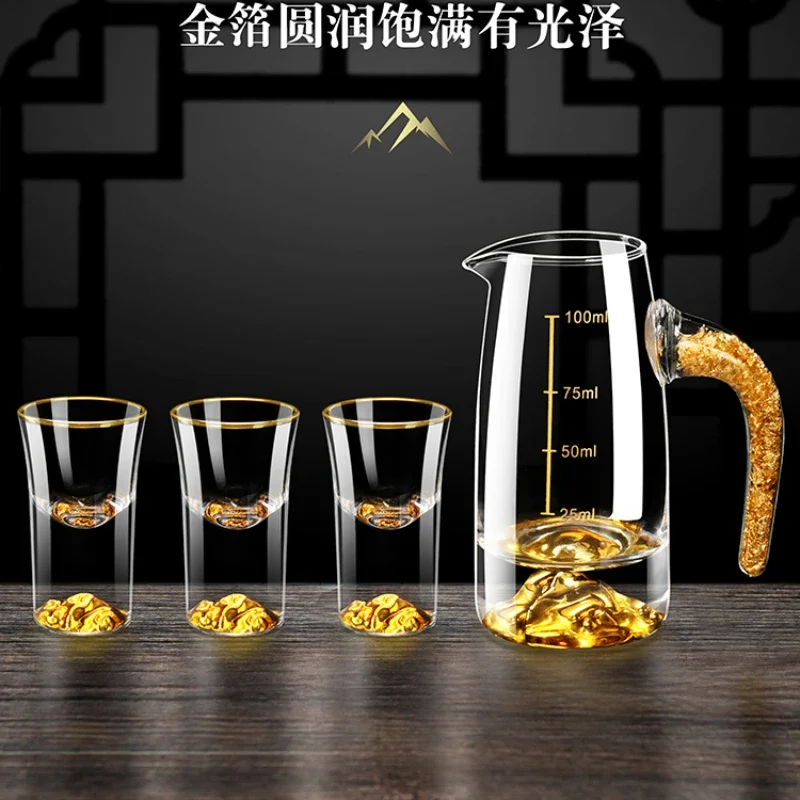 Gold foil Baijiu cup wine dispenser one cup