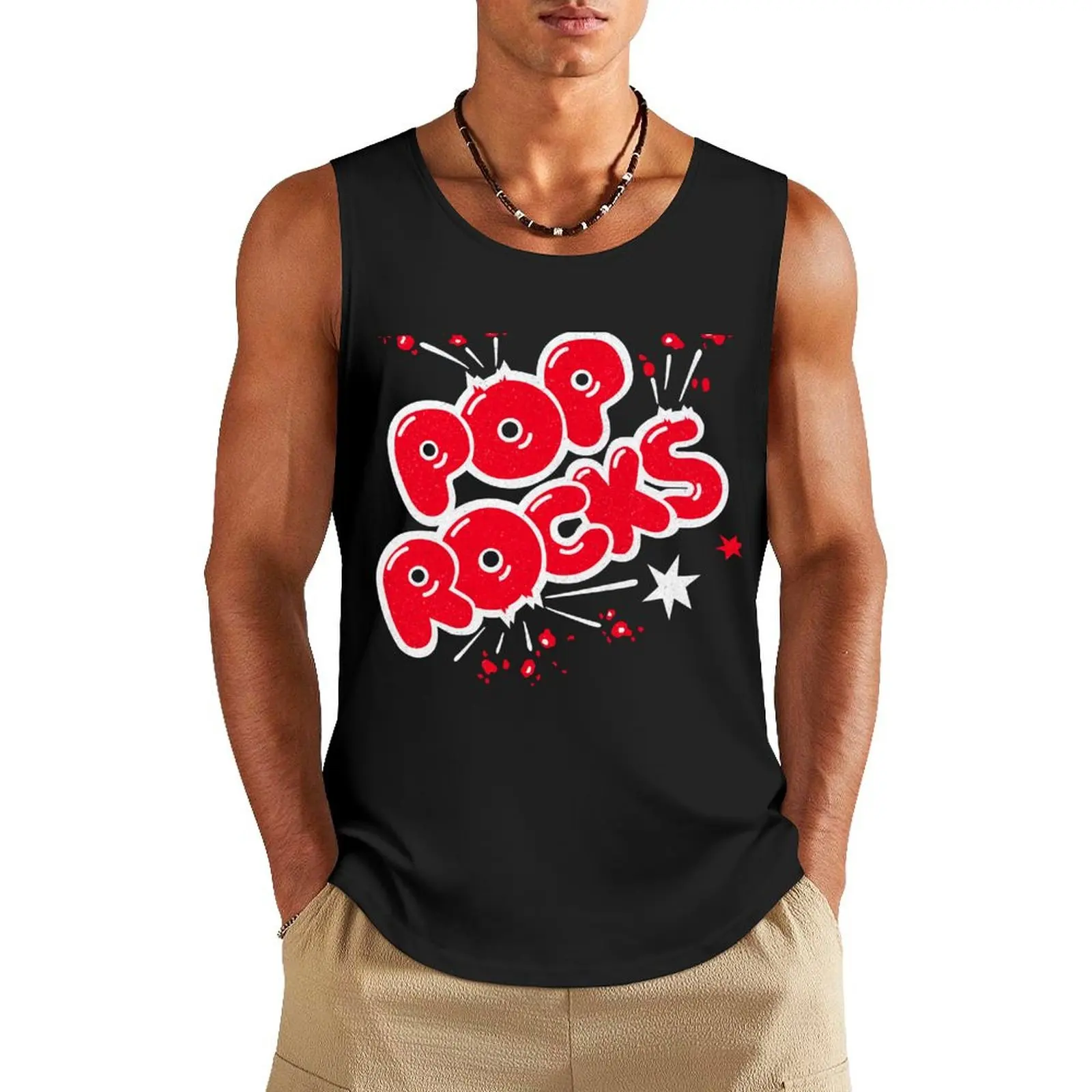 70s Pop Rocks Retro Candy with A Little Distressing For Fans Tank Top Vest for boy Men's t shirt Body man Men's singlets