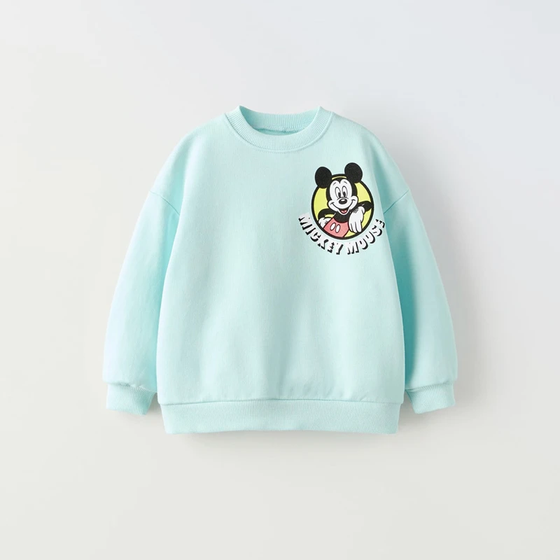 

New Children Long Sleeves High Quality Double-sided Cartoon Print Sport Clothing Cotton Crew Neck Suitable For Both Boy And Girl